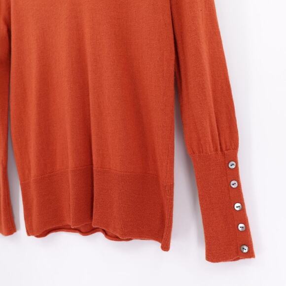 Susan Bristol Merino Wool Sweater Medium Rust Italian Timeless Modest - Picture 5 of 16